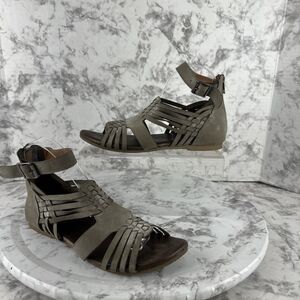 Roan by Bed Stu Womens Scarletty Weaved Gray Leather Strappy Sandal Size 8 Boho